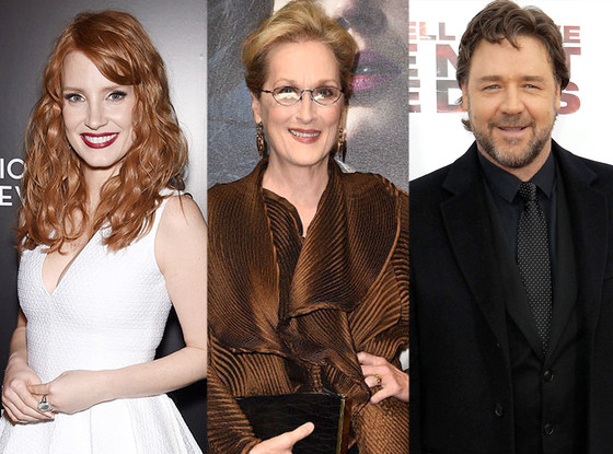 Jessica Chastain, Meryl Streep, Russell Crowe Jessica Chastain, Meryl Streep, Russell Crowe